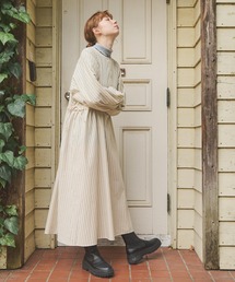 Crisp | ウエストフリルストライプワンピース(ワンピース)