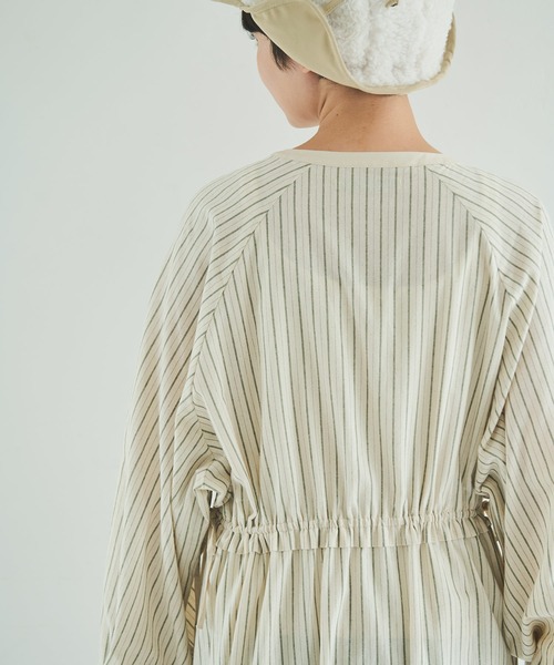 Crisp（クリスプ）の「ウエストフリルストライプワンピース（ワンピース・レディース・ブラック/ネイビー/グリーン・FREE）」の16枚目の写真