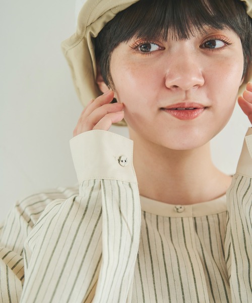 Crisp（クリスプ）の「ウエストフリルストライプワンピース（ワンピース・レディース・ブラック/ネイビー/グリーン・FREE）」の17枚目の写真