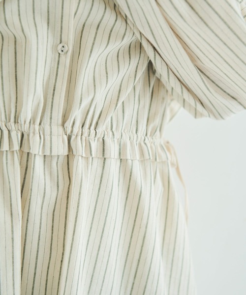 Crisp（クリスプ）の「ウエストフリルストライプワンピース（ワンピース・レディース・ブラック/ネイビー/グリーン・FREE）」の18枚目の写真