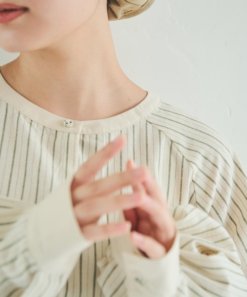 Crisp（クリスプ）の「ウエストフリルストライプワンピース（ワンピース・レディース・ブラック/ネイビー/グリーン・FREE）」の19枚目の写真