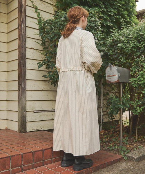 Crisp（クリスプ）の「ウエストフリルストライプワンピース（ワンピース・レディース・ブラック/ネイビー/グリーン・FREE）」の6枚目の写真