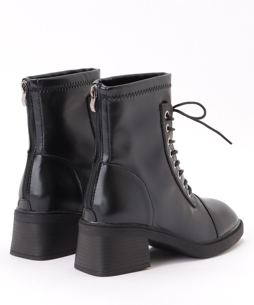 Lace Ladies(レースレディース)の「レザー調スクエアチャンキーレースアップショートブーツ(ブーツ・レディース・ブラウン/ブラック・ 25/23.5/23/24.5/24/22.5)」の19枚目の写真