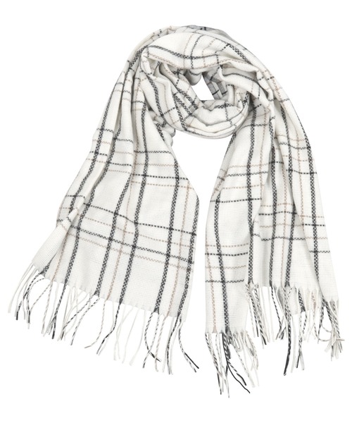 KOBE LETTUCE（コウベレタス）の「チェック柄大判ストール（ストール/ショール・レディース・ネイビー系/ホワイト系その他/ブラウン系その他/グレー系その他/ブラック×グレー・FREE）」の9枚目の写真