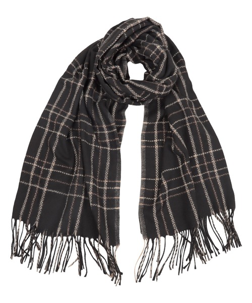 KOBE LETTUCE（コウベレタス）の「チェック柄大判ストール（ストール/ショール・レディース・ネイビー系/ホワイト系その他/ブラウン系その他/グレー系その他/ブラック×グレー・FREE）」の10枚目の写真