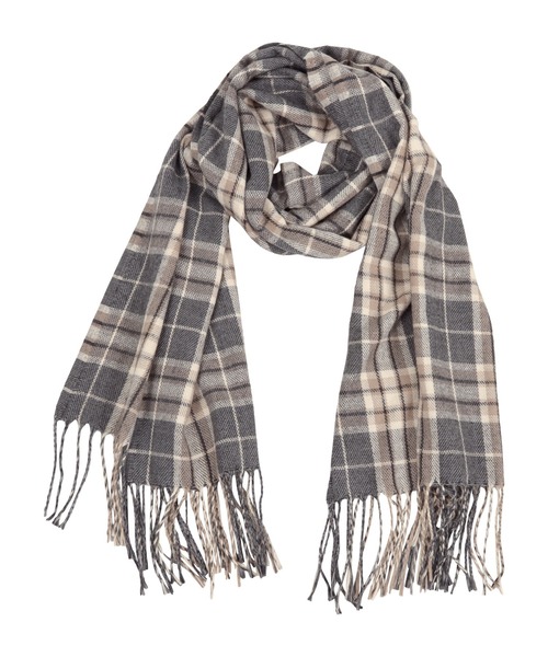 KOBE LETTUCE（コウベレタス）の「チェック柄大判ストール（ストール/ショール・レディース・ネイビー系/ホワイト系その他/ブラウン系その他/グレー系その他/ブラック×グレー・FREE）」の11枚目の写真