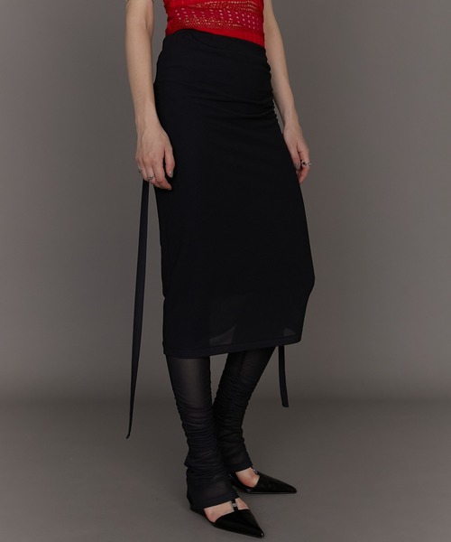 PRANK PROJECT（プランクプロジェクト）の「スカートレイヤードレギンス / Skirt Layered Leggings（スカート・レディース・ブラック・36/38）」の4枚目の写真