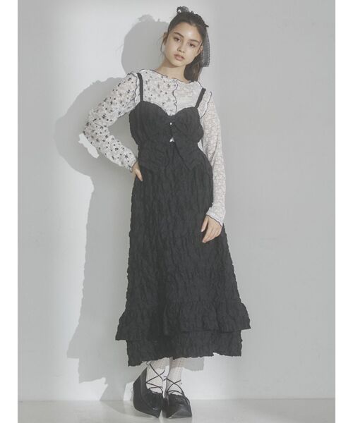 merry jenny（メリージェニー）の「レースコンビメロウTOPS（Tシャツ/カットソー・レディース・ピンク/オフホワイト/アイボリー・FREE）」の4枚目の写真