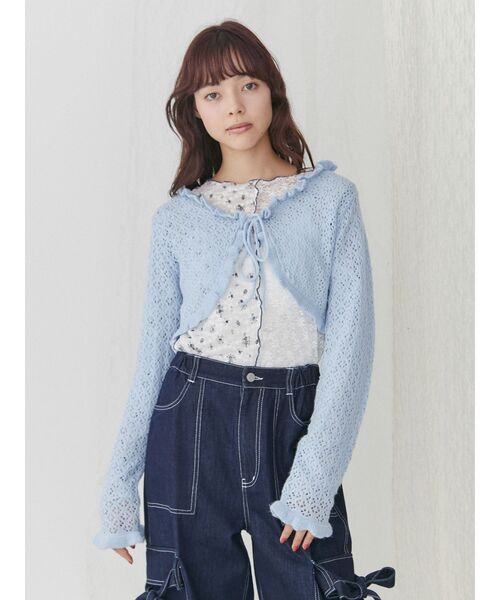 merry jenny（メリージェニー）の「レースコンビメロウTOPS（Tシャツ/カットソー・レディース・ピンク/オフホワイト/アイボリー・FREE）」の6枚目の写真