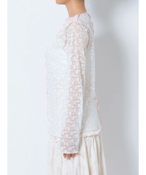 merry jenny（メリージェニー）の「レースコンビメロウTOPS（Tシャツ/カットソー・レディース・ピンク/オフホワイト/アイボリー・FREE）」の9枚目の写真