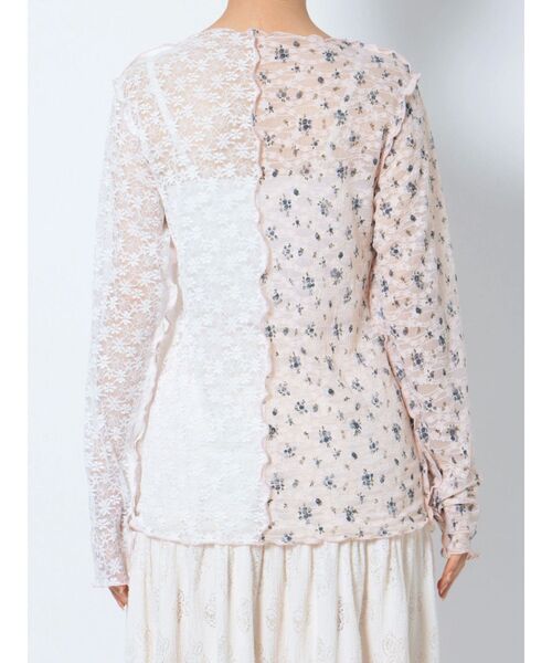 merry jenny（メリージェニー）の「レースコンビメロウTOPS（Tシャツ/カットソー・レディース・ピンク/オフホワイト/アイボリー・FREE）」の10枚目の写真