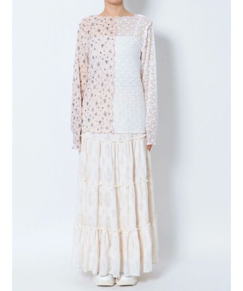 merry jenny（メリージェニー）の「レースコンビメロウTOPS（Tシャツ/カットソー・レディース・ピンク/オフホワイト/アイボリー・FREE）」の14枚目の写真