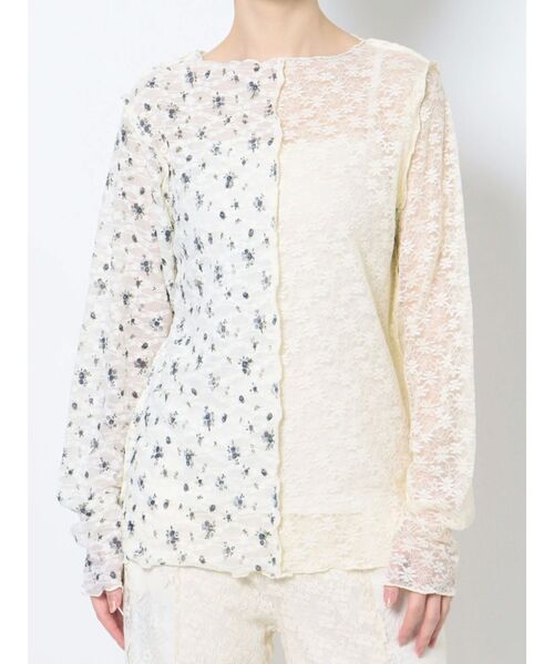 merry jenny（メリージェニー）の「レースコンビメロウTOPS（Tシャツ/カットソー・レディース・ピンク/オフホワイト/アイボリー・FREE）」の18枚目の写真