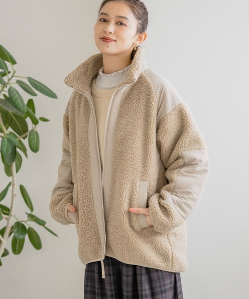 studio CLIP（スタディオクリップ）の「異素材切替えボアブルゾン