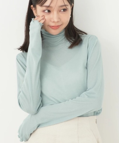 earth music&ecology(アースミュージックアンドエコロジー)の「シアータートルネックプルオーバー(Tシャツ/カットソー・レディース・ミント/ブラック/アイボリー/ベージュ・S/M)」の4枚目の写真