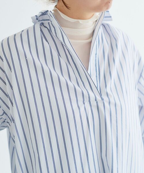 le.coeur blanc（ルクールブラン）の「ストライプスキッパーシャツワンピース（シャツワンピース・レディース・ブルー系その他4/ブルー系その他2/ホワイト系その他・38）」の12枚目の写真