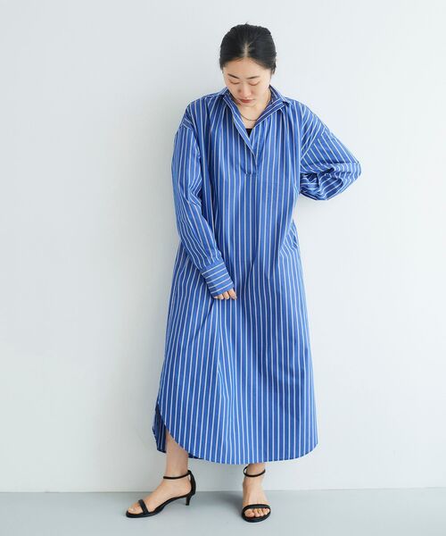 le.coeur blanc（ルクールブラン）の「ストライプスキッパーシャツワンピース（シャツワンピース・レディース・ブルー系その他4/ブルー系その他2/ホワイト系その他・38）」の19枚目の写真