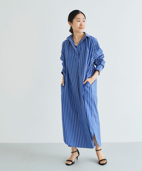 le.coeur blanc（ルクールブラン）の「ストライプスキッパーシャツワンピース（シャツワンピース・レディース・ブルー系その他4/ブルー系その他2/ホワイト系その他・38）」の20枚目の写真