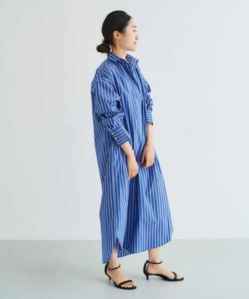 le.coeur blanc（ルクールブラン）の「ストライプスキッパーシャツワンピース（シャツワンピース・レディース・ブルー系その他4/ブルー系その他2/ホワイト系その他・38）」の21枚目の写真