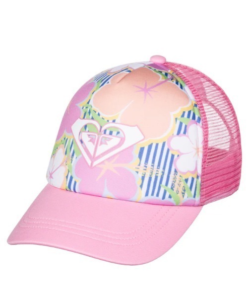 ROXY(ロキシー)の「SWEET EMOTIONS/ロキシーキッズマルチフラワーパターンプリントメッシュキャップ(キャップ・キッズ・ブルー系その他/ピンク/ブルー・FREE)」の3枚目の写真