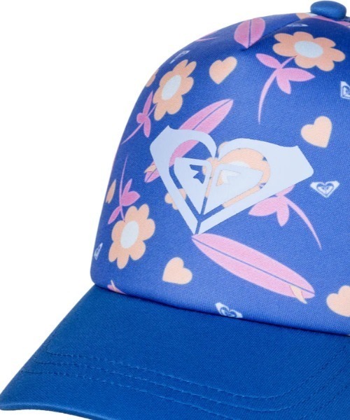 ROXY(ロキシー)の「SWEET EMOTIONS/ロキシーキッズマルチフラワーパターンプリントメッシュキャップ(キャップ・キッズ・ブルー系その他/ピンク/ブルー・FREE)」の4枚目の写真