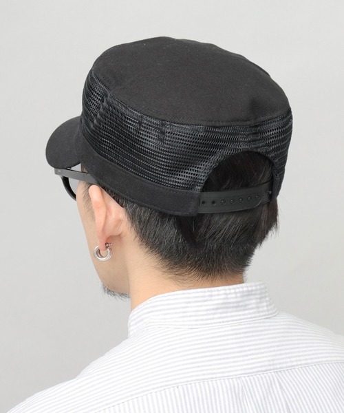 セール】サイドパネルメッシュ コットン ワークキャップ