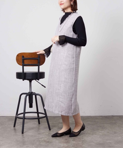 Chez toi（シェトワ）の「チュールフラットシューズ（パンプス・レディース・ブラック/ブラック系その他/ベージュ・S/M/L）」の18枚目の写真