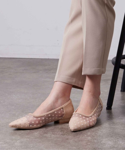 Chez toi（シェトワ）の「チュールフラットシューズ（パンプス・レディース・ブラック/ブラック系その他/ベージュ・S/M/L）」の5枚目の写真