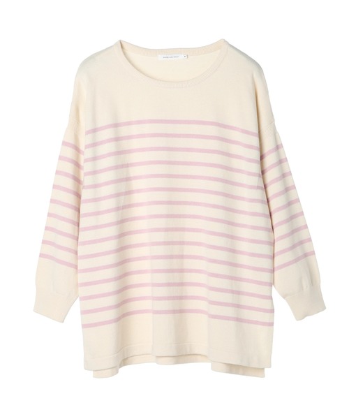 AMERICAN HOLIC(アメリカンホリック)の「パネルボーダーニットチュニック(チュニック・レディース・ピンク/ネイビー/ブラック・M/L)」の8枚目の写真