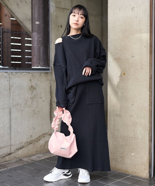 リプレイ ワッフル クルーネック ニット 長袖 プルオーバー　ダメージ加工 リプレイ ワッフル クルーネック ニット 長袖 プルオーバー