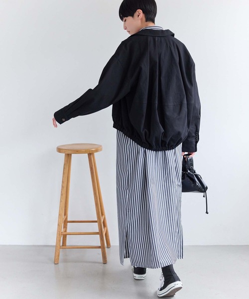 Edit Sheen（エディットシーン）の「開襟オーバーシャツ（シャツ/ブラウス・レディース・ベージュ/ブラック・M）」の13枚目の写真