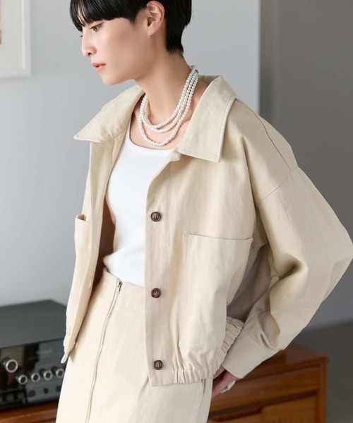 Edit Sheen（エディットシーン）の「開襟オーバーシャツ（シャツ/ブラウス・レディース・ベージュ/ブラック・M）」の8枚目の写真