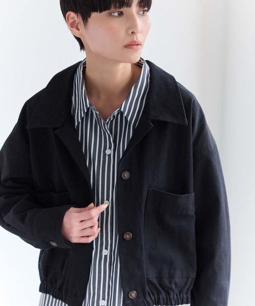 Edit Sheen（エディットシーン）の「開襟オーバーシャツ（シャツ/ブラウス・レディース・ベージュ/ブラック・M）」の22枚目の写真