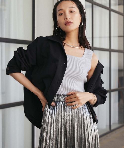 Edit Sheen（エディットシーン）の「開襟オーバーシャツ（シャツ/ブラウス・レディース・ベージュ/ブラック・M）」の19枚目の写真