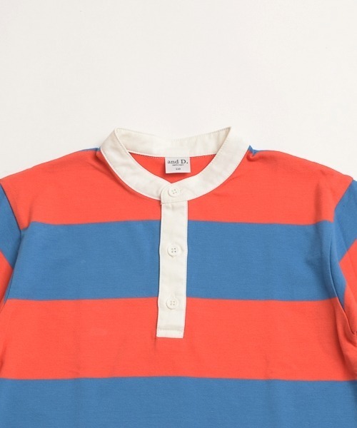 and D. petit main（アンドディープティマイン）の「スタンドネックラガー長袖シャツ（Tシャツ/カットソー・キッズ・ライトグレー/ブラック/ブルー・120cm/110cm/100cm/90cm/130cm）」の7枚目の写真