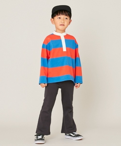 and D. petit main（アンドディープティマイン）の「スタンドネックラガー長袖シャツ（Tシャツ/カットソー・キッズ・ライトグレー/ブラック/ブルー・120cm/110cm/100cm/90cm/130cm）」の11枚目の写真