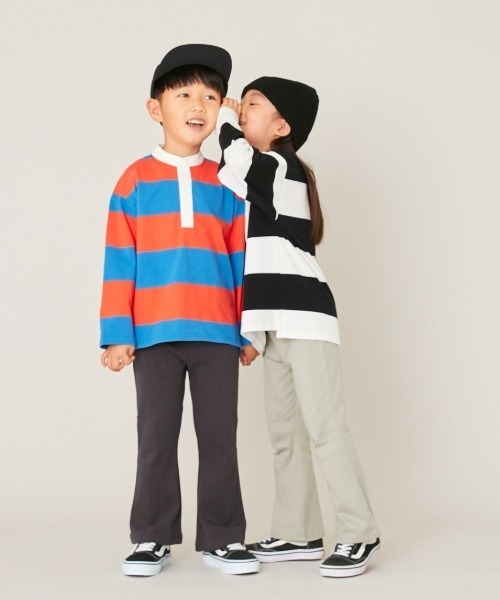 and D. petit main（アンドディープティマイン）の「スタンドネックラガー長袖シャツ（Tシャツ/カットソー・キッズ・ライトグレー/ブラック/ブルー・120cm/110cm/100cm/90cm/130cm）」の13枚目の写真