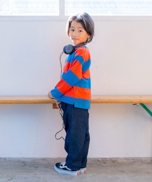 and D. petit main（アンドディープティマイン）の「スタンドネックラガー長袖シャツ（Tシャツ/カットソー・キッズ・ライトグレー/ブラック/ブルー・120cm/110cm/100cm/90cm/130cm）」の15枚目の写真