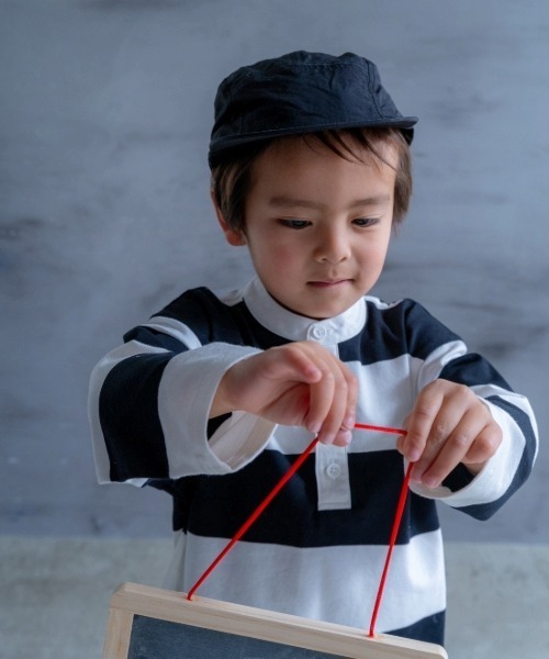 and D. petit main（アンドディープティマイン）の「スタンドネックラガー長袖シャツ（Tシャツ/カットソー・キッズ・ライトグレー/ブラック/ブルー・120cm/110cm/100cm/90cm/130cm）」の19枚目の写真