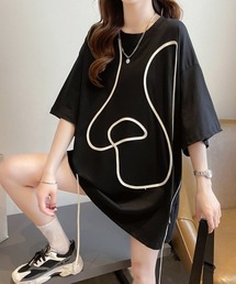 ロングTシャツ レディース半袖チュニック