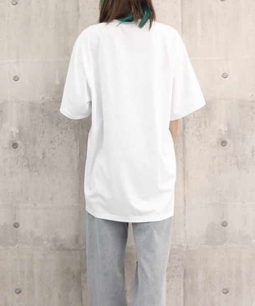 Miniministore（ミニミニストア）の「ロングTシャツ レディース半袖チュニック（Tシャツ/カットソー・レディース・ホワイト/ブラック・FREE）」の15枚目の写真