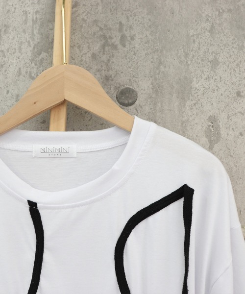Miniministore（ミニミニストア）の「ロングTシャツ レディース半袖チュニック（Tシャツ/カットソー・レディース・ホワイト/ブラック・FREE）」の18枚目の写真