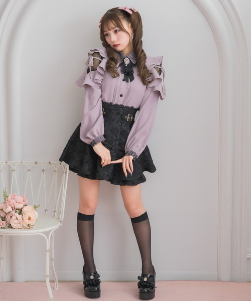 ROJITA（ロジータ）の「レースカラーラッフルショルダーブラウス（シャツ/ブラウス・レディース・ブラック/ホワイト/ピンク・FREE）」の17枚目の写真