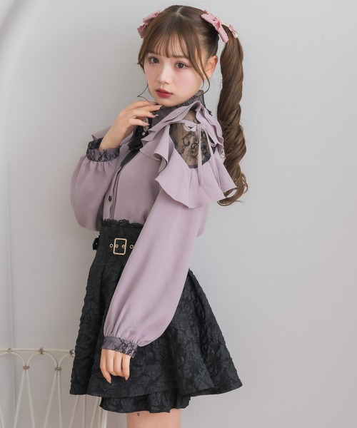 ROJITA（ロジータ）の「レースカラーラッフルショルダーブラウス（シャツ/ブラウス・レディース・ブラック/ホワイト/ピンク・FREE）」の13枚目の写真