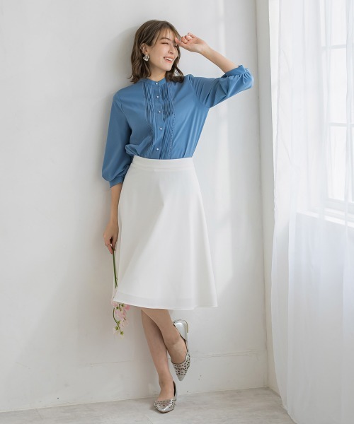 ketty(ケティ)の「パールボタンジョーゼットタックブラウス ≪手洗い可能≫(シャツ/ブラウス・レディース・ベージュ/オフホワイト/ブルー/ブラック・M)」の19枚目の写真