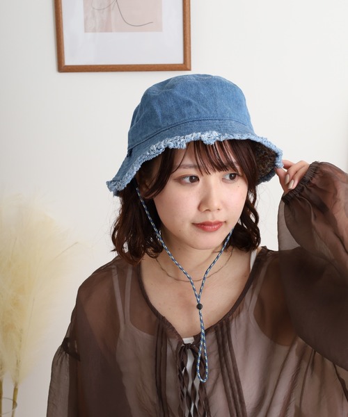 Sense of Grace（センスオブグレース）の「リバーシブル フリンジバケットハット（ハット・レディース・ベージュ/ネイビー/ブラック/アイボリー/ブルー・FREE）」の16枚目の写真