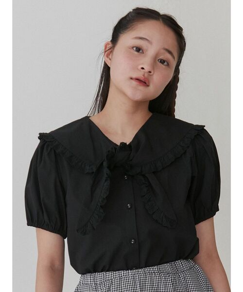 merry jenny（メリージェニー）の「スカーフブラウス（シャツ/ブラウス・レディース・アイボリー/ブラック・FREE）」の2枚目の写真
