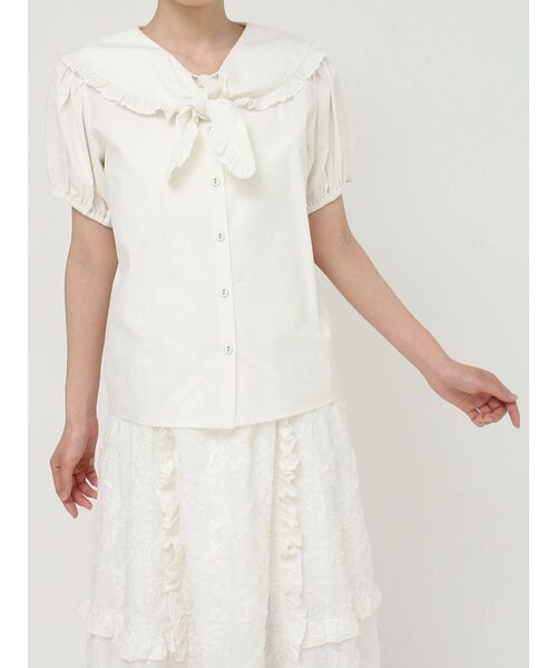 merry jenny（メリージェニー）の「スカーフブラウス（シャツ/ブラウス・レディース・アイボリー/ブラック・FREE）」の3枚目の写真