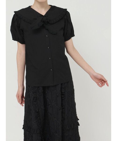 merry jenny（メリージェニー）の「スカーフブラウス（シャツ/ブラウス・レディース・アイボリー/ブラック・FREE）」の4枚目の写真