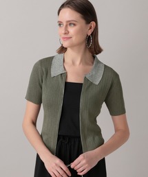 【2024SS】襟付きジップ半袖ニット